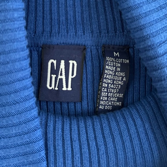 Vintage 90s GAP Women’s Turtleneck Cotton, Blue, Size M - Picture 2 of 3